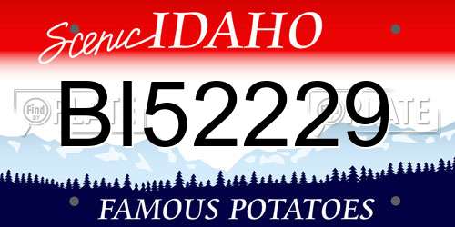 BI52229 Idaho License Plate