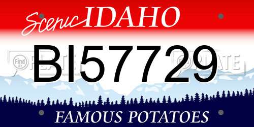 BI57729 Idaho License Plate