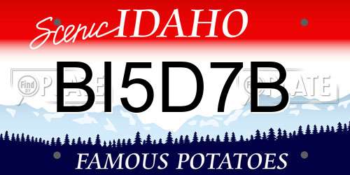 BI5D7B Idaho License Plate