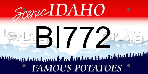 BI772 Idaho License Plate