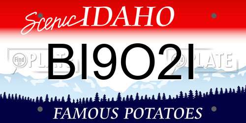 BI9O2I Idaho License Plate