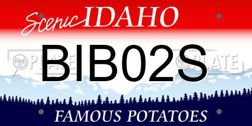 BIB02S Idaho License Plate