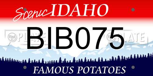 BIB075 Idaho License Plate