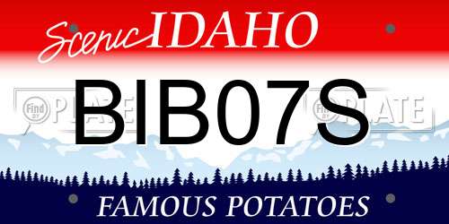 BIB07S Idaho License Plate