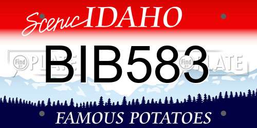 BIB583 Idaho License Plate