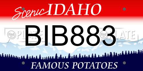 BIB883 Idaho License Plate