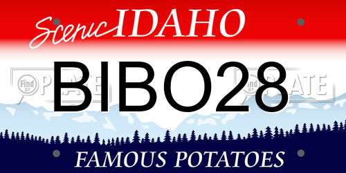 BIBO28 Idaho License Plate
