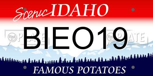 BIEO19 Idaho License Plate