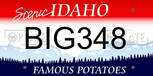 BIG348 Idaho License Plate