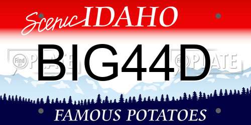 BIG44D Idaho License Plate