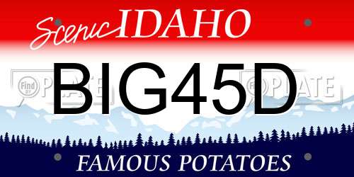 BIG45D Idaho License Plate