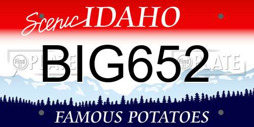 BIG652 Idaho License Plate