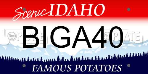BIGA40 Idaho License Plate