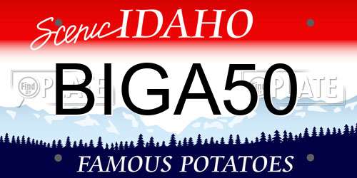 BIGA50 Idaho License Plate