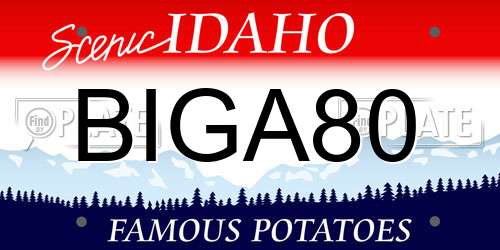 BIGA80 Idaho License Plate