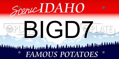 BIGD7 Idaho License Plate