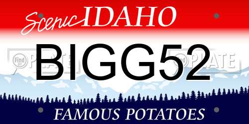 BIGG52 Idaho License Plate