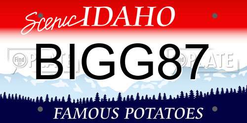 BIGG87 Idaho License Plate