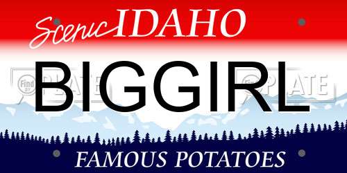 BIGGIRL Idaho License Plate