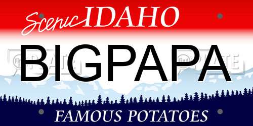BIGPAPA Idaho License Plate