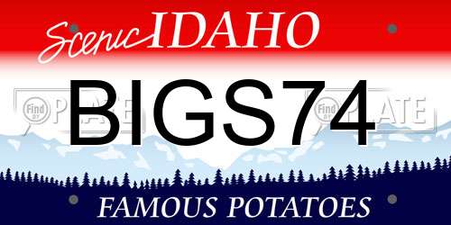 BIGS74 Idaho License Plate