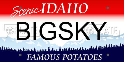 BIGSKY Idaho License Plate