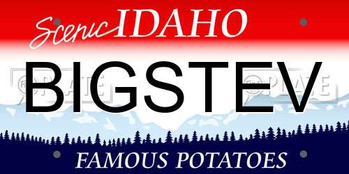 BIGSTEV Idaho License Plate