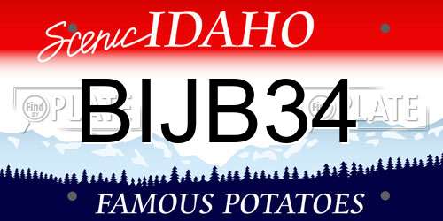 BIJB34 Idaho License Plate