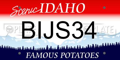 BIJS34 Idaho License Plate