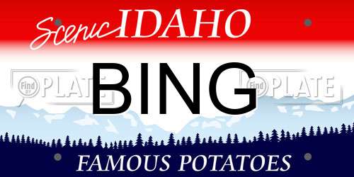 BING Idaho License Plate