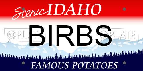 BIRBS Idaho License Plate