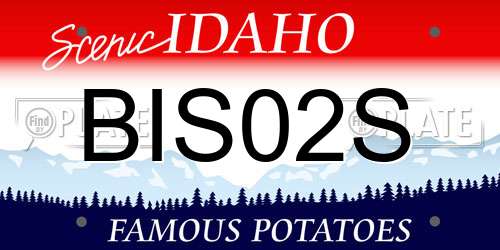 BIS02S Idaho License Plate