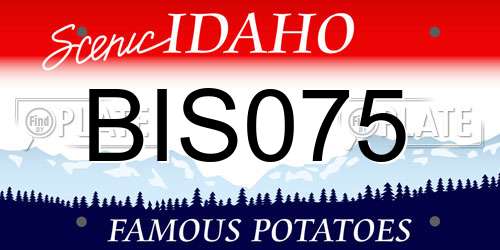 BIS075 Idaho License Plate