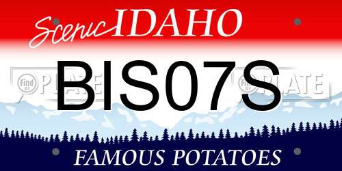 BIS07S Idaho License Plate