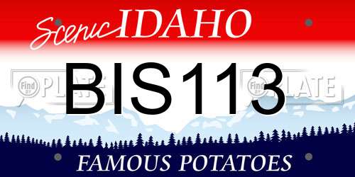 BIS113 Idaho License Plate