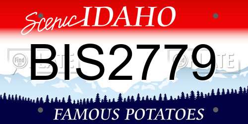 BIS2779 Idaho License Plate