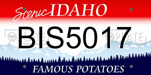 BIS5017 Idaho License Plate