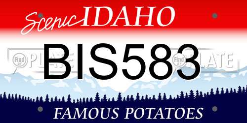 BIS583 Idaho License Plate