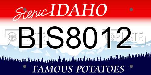 BIS8012 Idaho License Plate