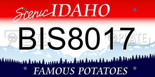 BIS8017 Idaho License Plate