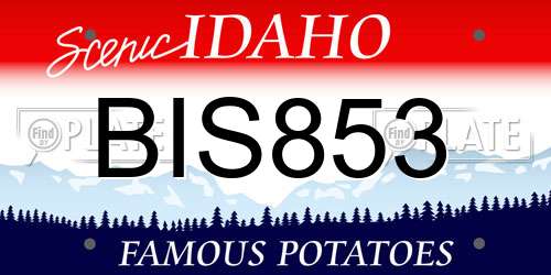 BIS853 Idaho License Plate