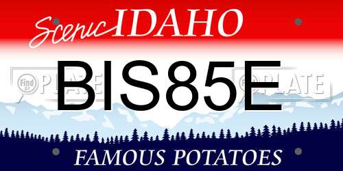BIS85E Idaho License Plate