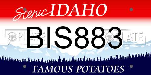 BIS883 Idaho License Plate