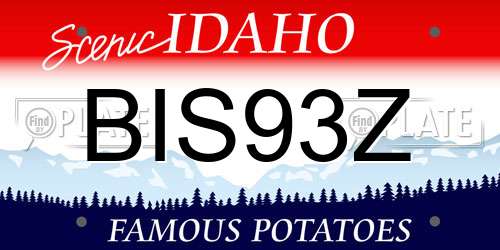 BIS93Z Idaho License Plate