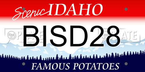 BISD28 Idaho License Plate