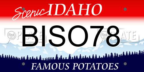 BISO78 Idaho License Plate