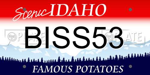 BISS53 Idaho License Plate