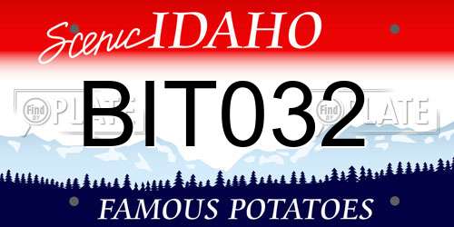 BIT032 Idaho License Plate