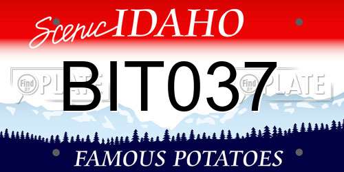 BIT037 Idaho License Plate