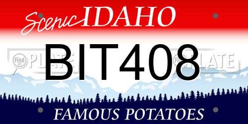 BIT408 Idaho License Plate